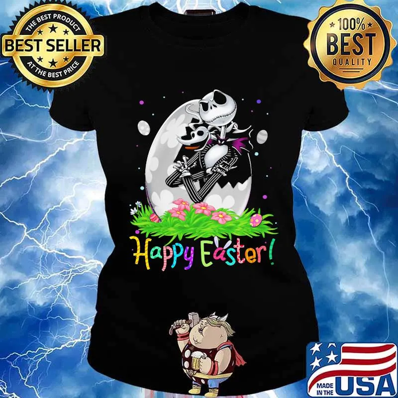 Disney jack skellington happy easter flower s Ladies tee