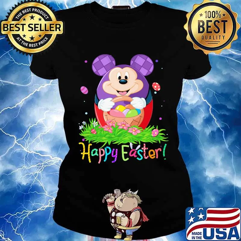 Disney mickey mouse happy easter flower s Ladies tee