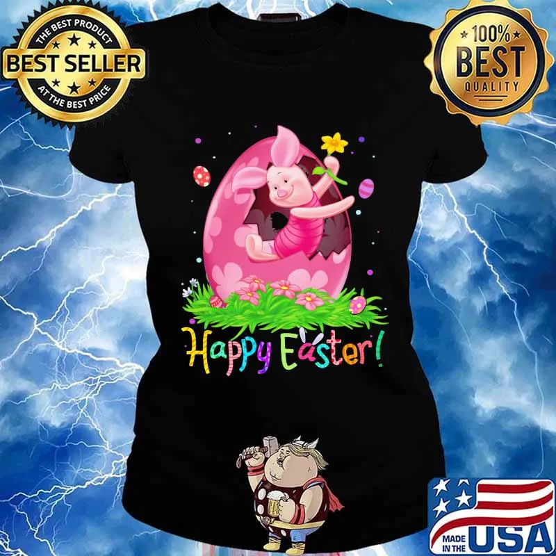 Disney piglet happy easter flower s Ladies tee