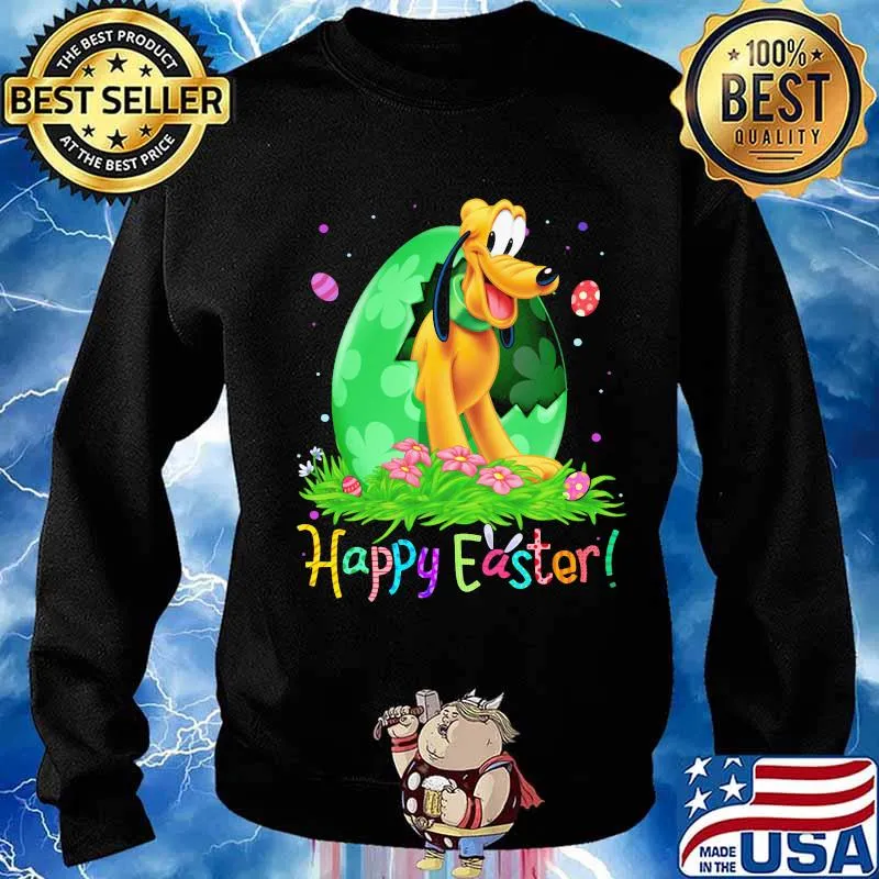 Disney pluto happy easter flower s Sweater