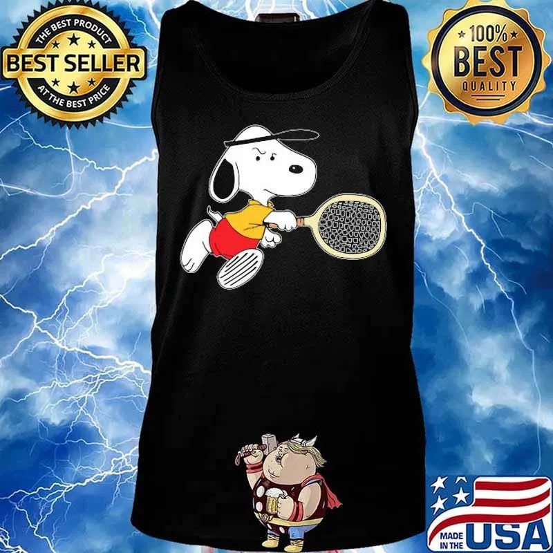 Disney snoopy playing badminton s Tank top