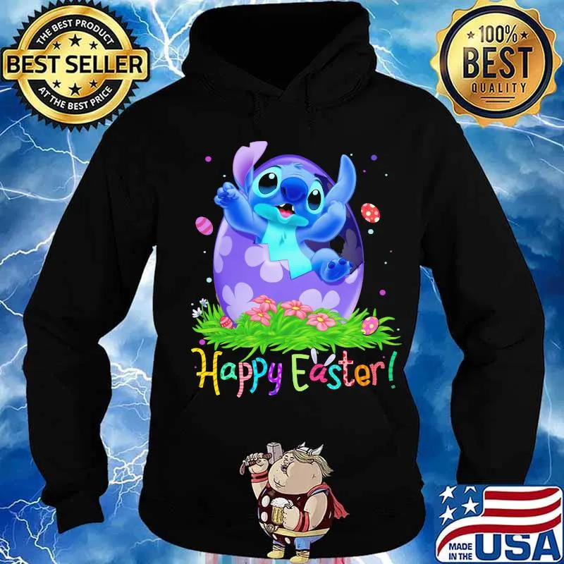 Disney stitch happy easter flower s Hoodie