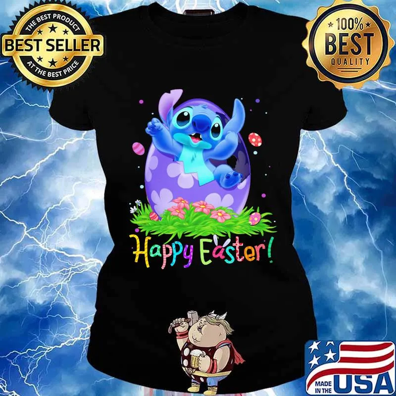 Disney stitch happy easter flower s Ladies tee