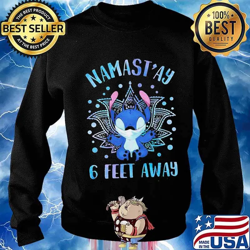 Disney stitch mask namastay 6 feet away s Sweater