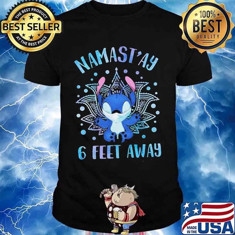 Disney stitch mask namastay 6 feet away shirt