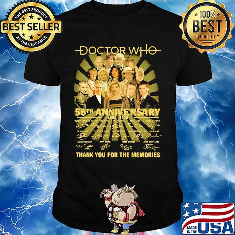 Doctor who 56th anniversary 1963 2020 thank you for the memories signatures shirt