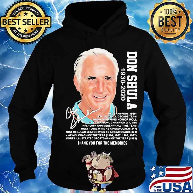 Don shula 1930 2020 thank you for the memories signature s Hoodie