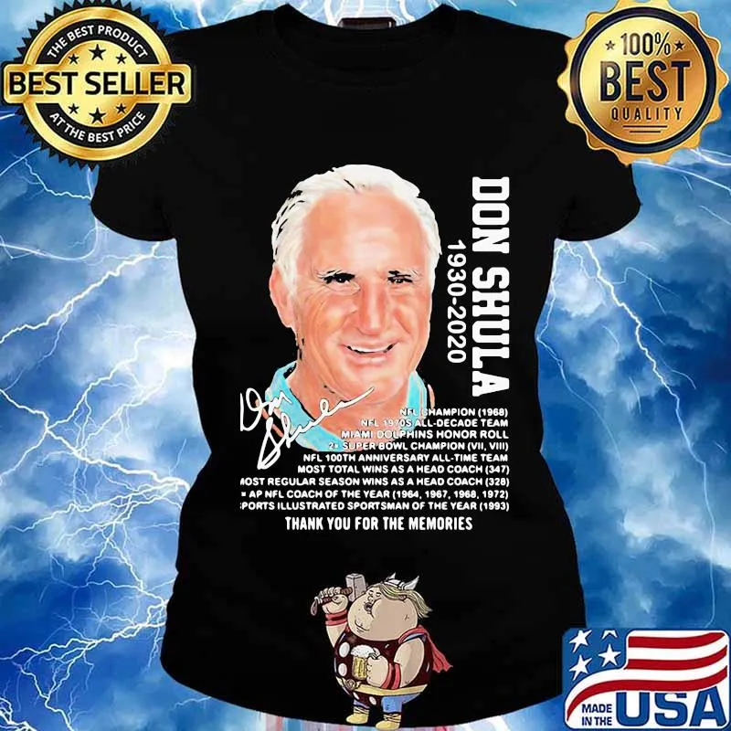 Don shula 1930 2020 thank you for the memories signature s Ladies tee