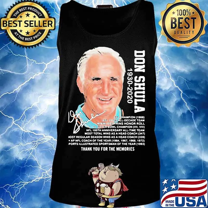 Don shula 1930 2020 thank you for the memories signature s Tank top