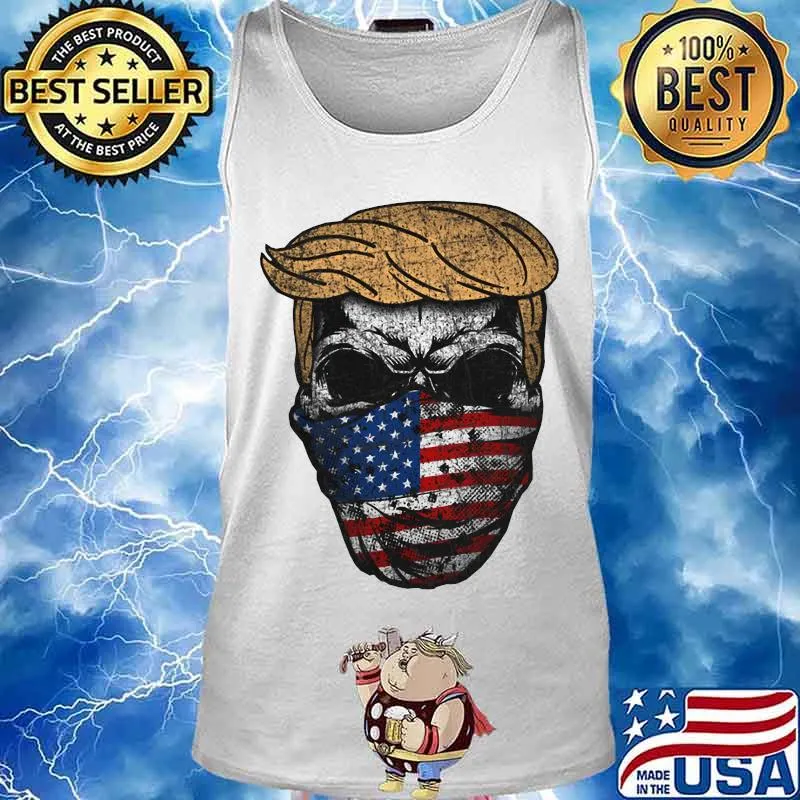 Donald trump skull mask american flag independence day s Tank top