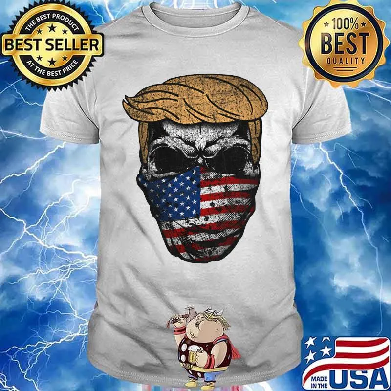 Donald trump skull mask american flag independence day shirt