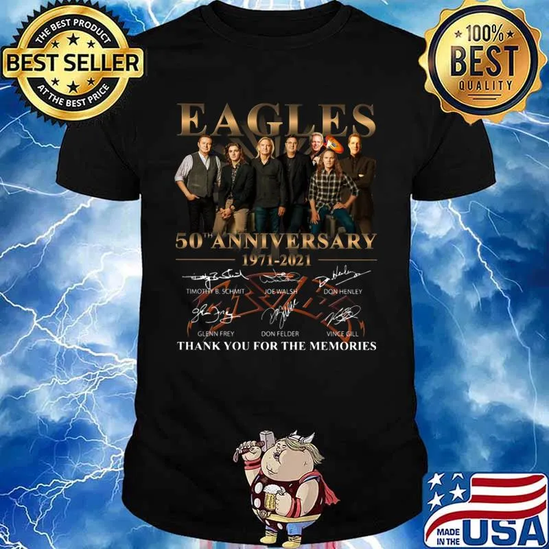 Eagles 50th anniversary 1971 2020 thank you for the memories signatures shirt