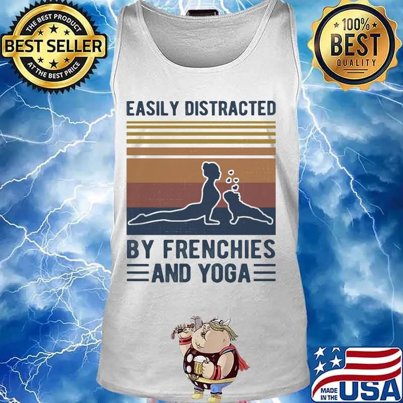 Easily distracted by frenchies and yoga vintage retro s Tank top