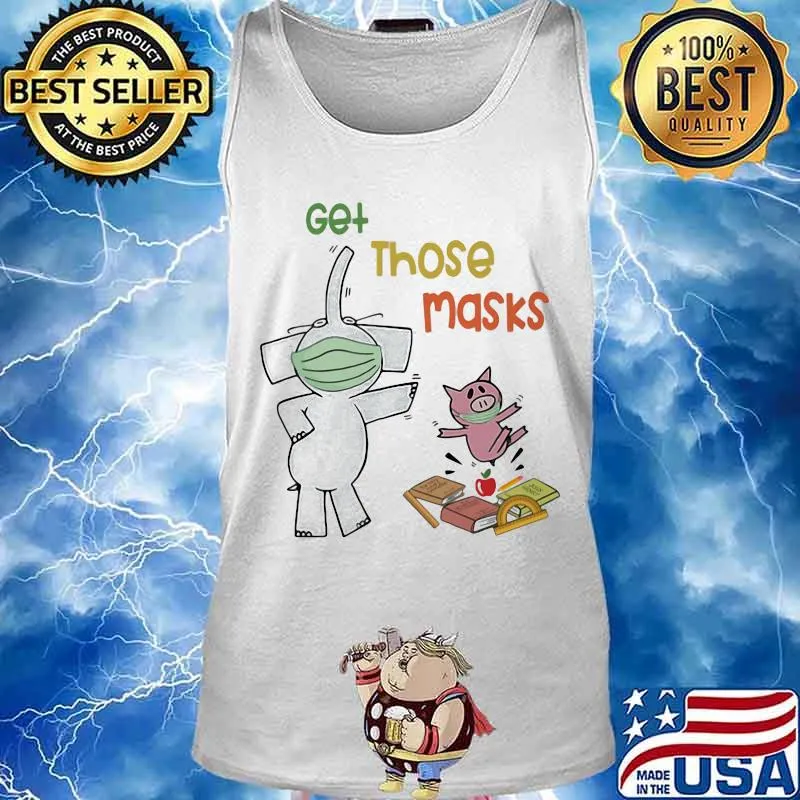 Elephant and piggie get those masks s Tank top