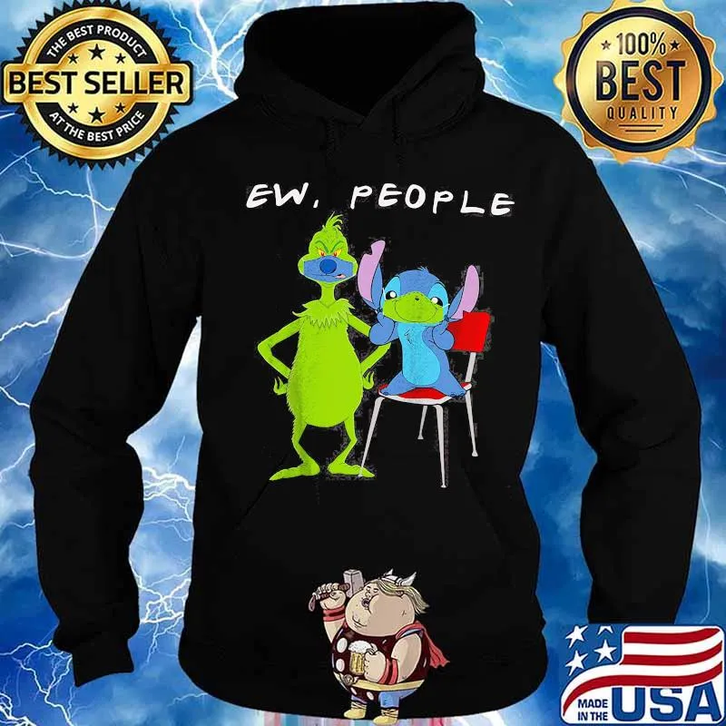 Ew People Friend Grinch And Stitch Mask s Hoodie