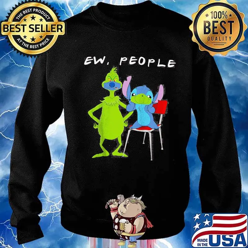 Ew People Friend Grinch And Stitch Mask s Sweater