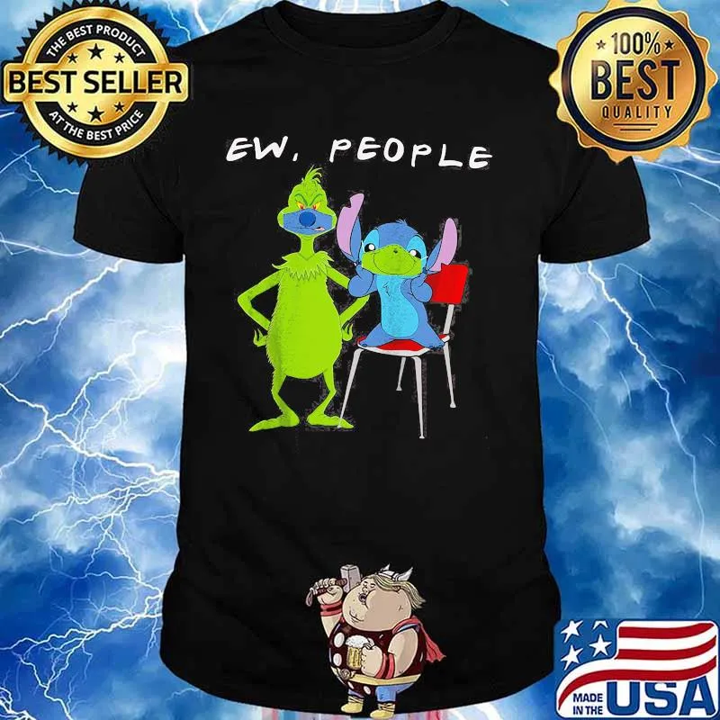 Ew People Friend Grinch And Stitch Mask shirt