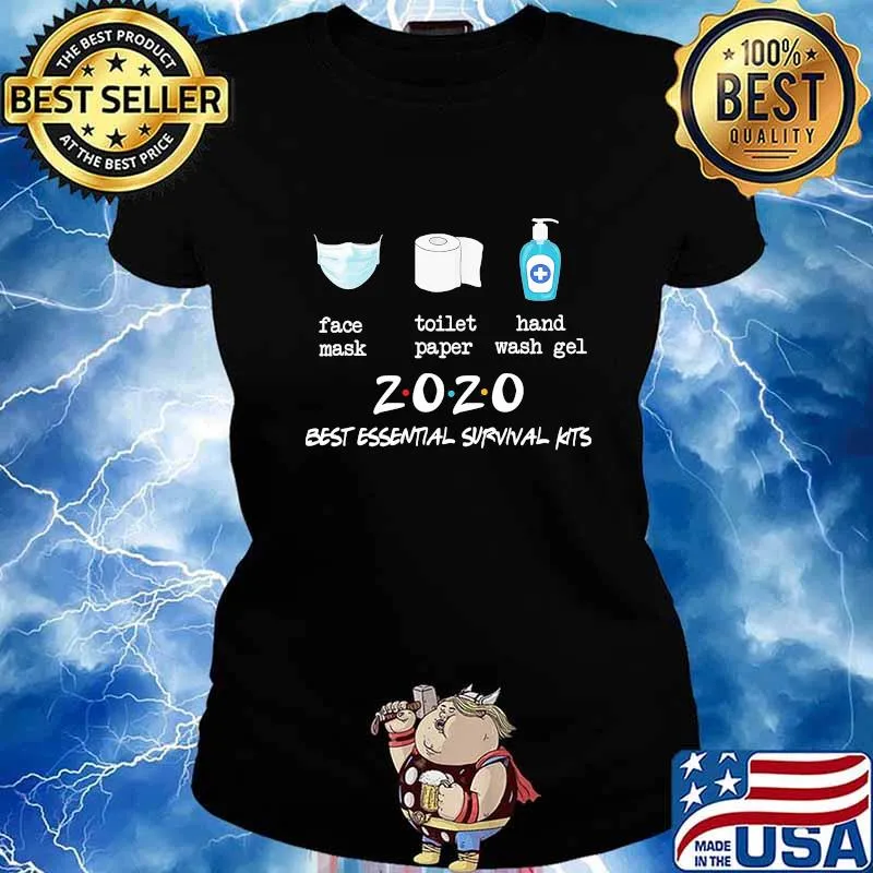 Face mask toilet paper hand wash gel 2020 best essential survival kits s Ladies tee