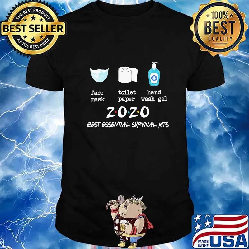 Face mask toilet paper hand wash gel 2020 best essential survival kits shirt