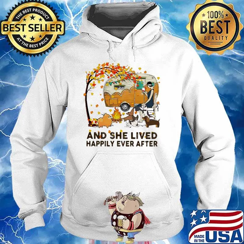 Fall Girl camping with dogs and she lived happily ever after s Hoodie