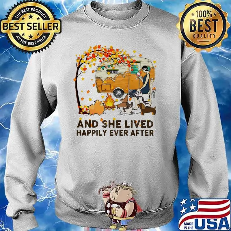 Fall Girl camping with dogs and she lived happily ever after s Sweater