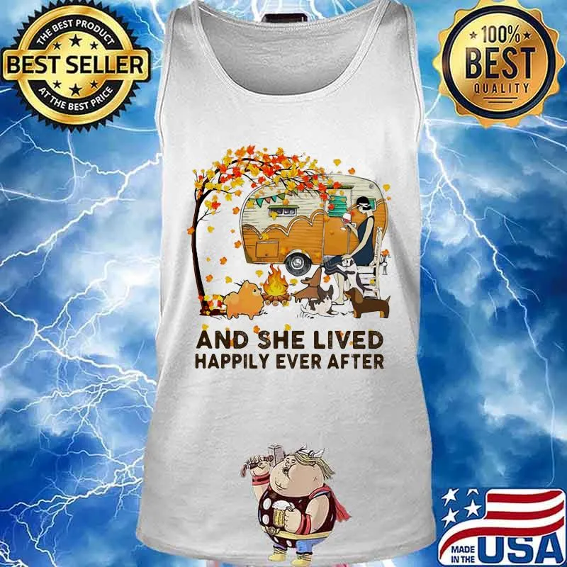Fall Girl camping with dogs and she lived happily ever after s Tank top