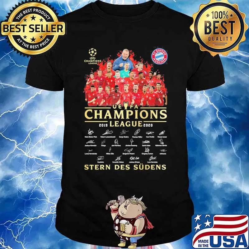 Fc bayern munchen uefa champions league 2019 2020 stern des sudens signatures shirt