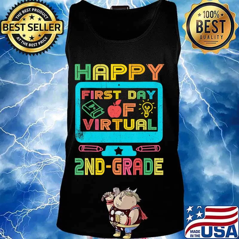 First Day of Virtual 2nd Grade Back to School Gifts Boys Kid T-Shirt Tank top
