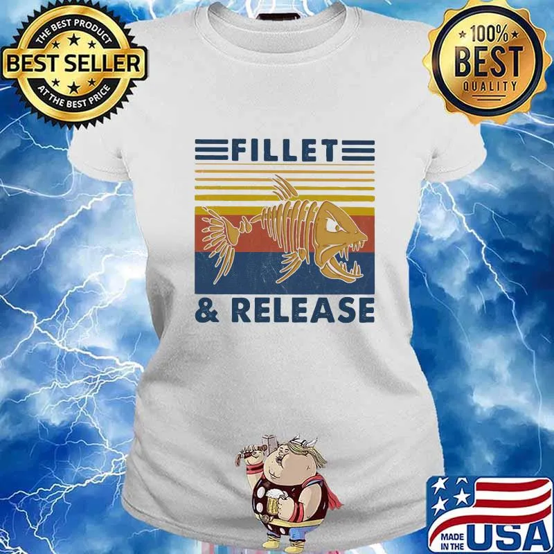 Fishing Fillet And Release vintage retro s Ladies tee