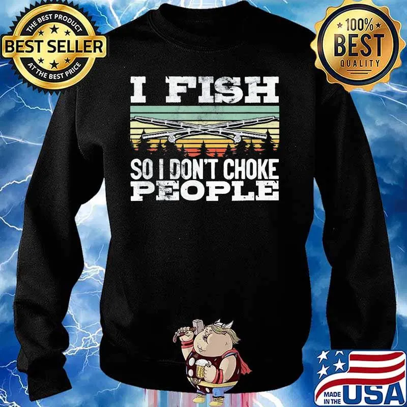 Fishing I fish so i don't choke people vintage retro s Sweater