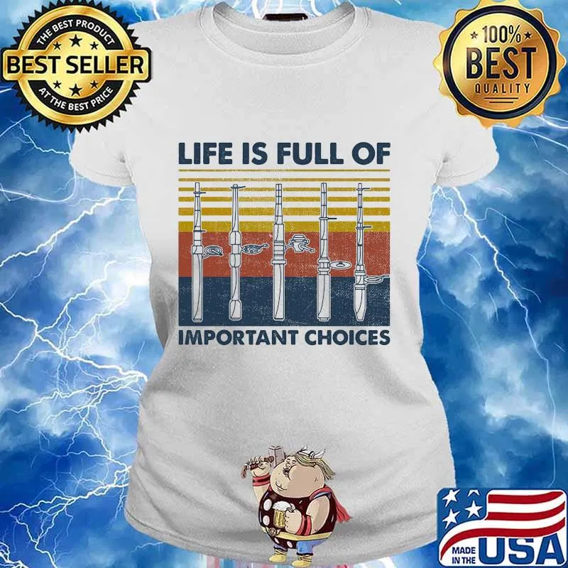 Fishing Life is full of important choices vintage retro s Ladies tee