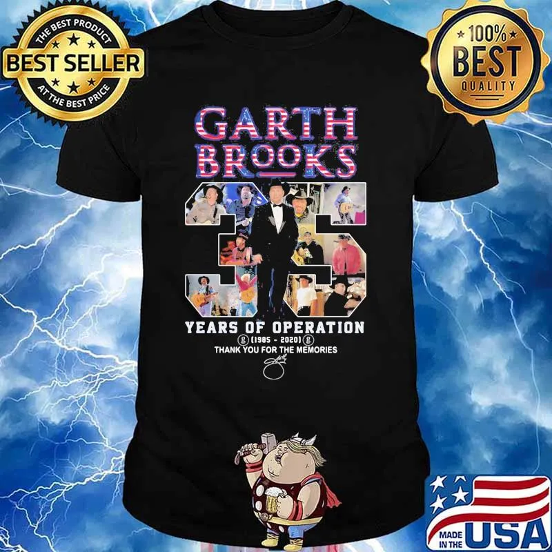 Garth brooks 35 years of operation 1985 2020 thank you for the memories signatures shirt
