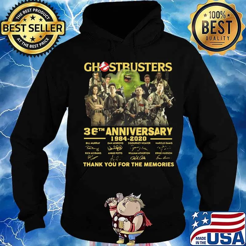 Ghostbusters 36th anniversary 1984 2020 thank you for the memories signatures s Hoodie