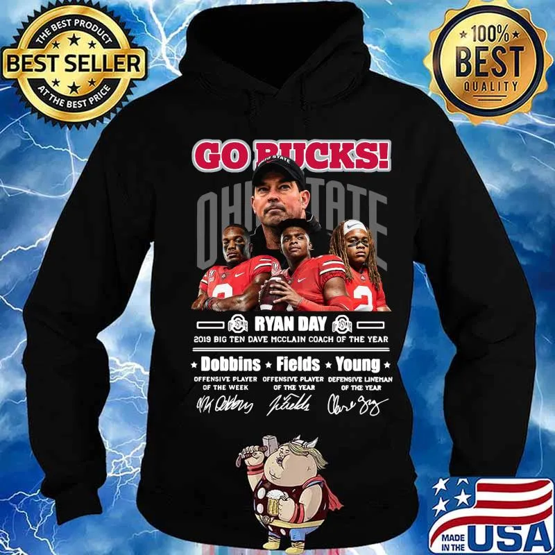 Go bucks ohio states buckeyes ryan day 2019 big ten dave mcclain coach of the year signatures s Hoodie