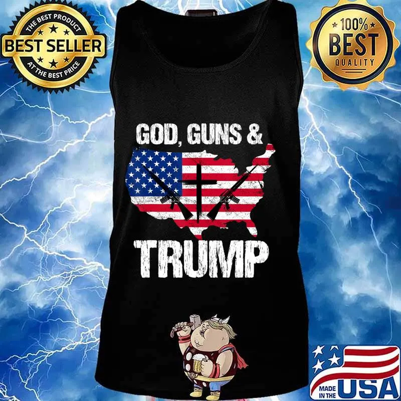 God Guns and Trump 2020 Pride USA Flag Tee 2nd Amendment T-Shirt Tank top