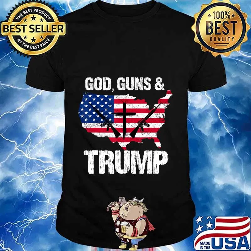 God Guns and Trump 2020 Pride USA Flag Tee 2nd Amendment T-Shirt