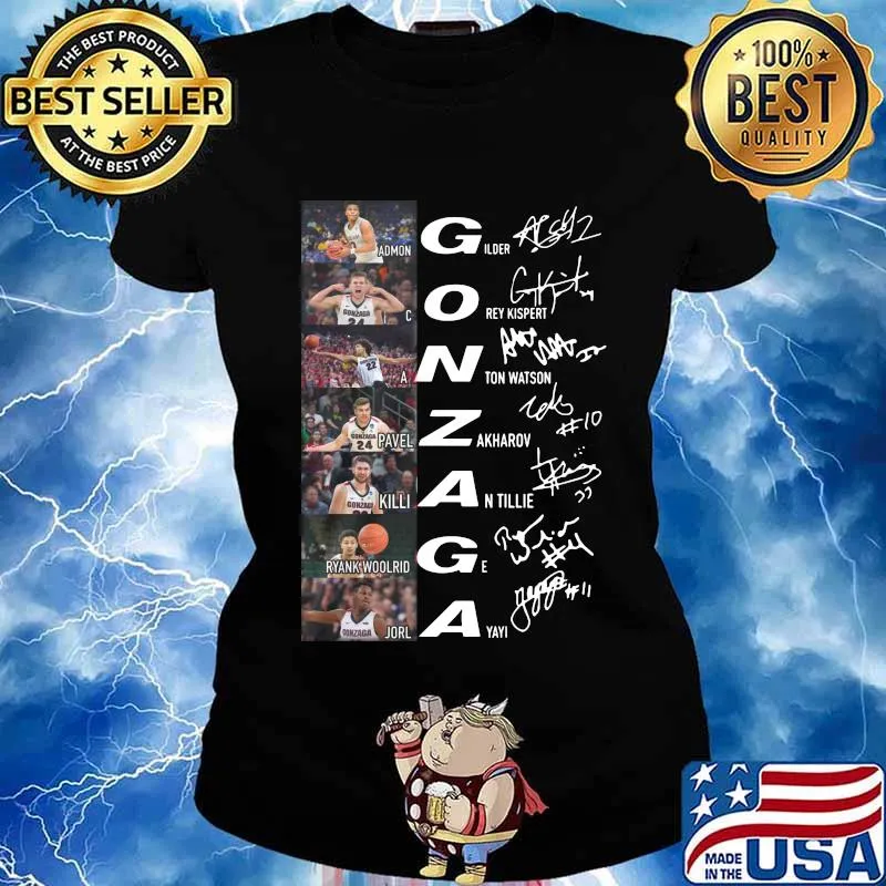 Gonzaga bulldogs basketball players signatures s Ladies tee