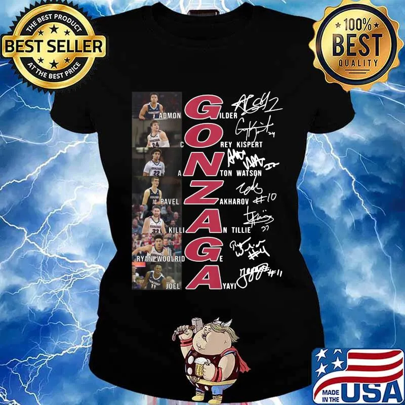 Gonzaga bulldogs basketball players signatures s Ladies tee