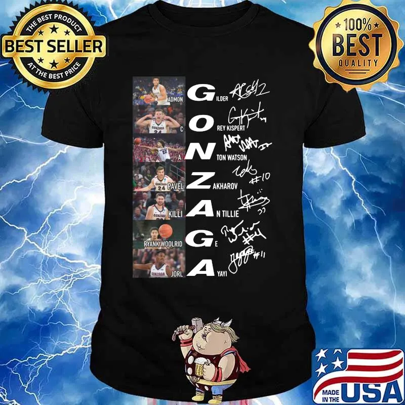 Gonzaga bulldogs basketball players signatures shirt