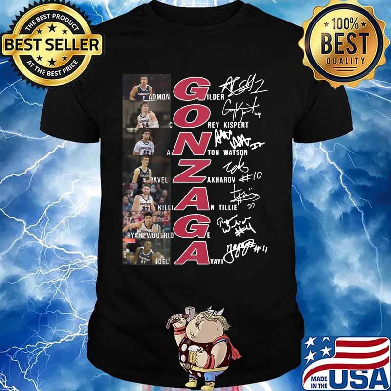 Gonzaga bulldogs basketball players signatures shirt