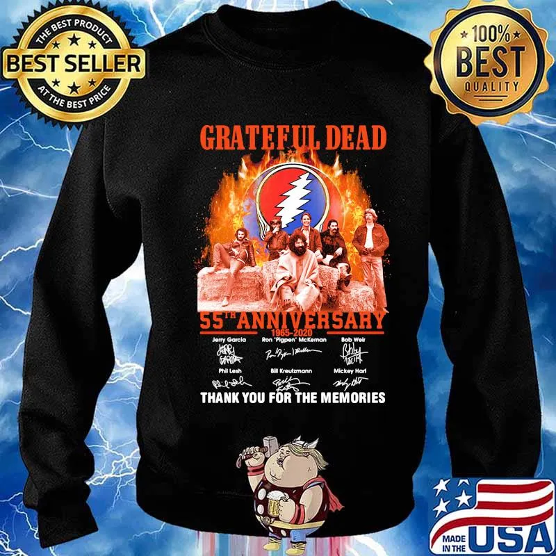 Grateful dead 55th anniversary 1965 2020 thank you for the memories signatures s Sweater