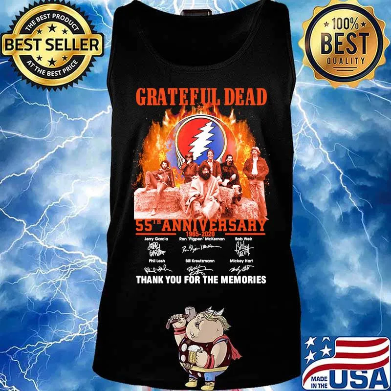 Grateful dead 55th anniversary 1965 2020 thank you for the memories signatures s Tank top