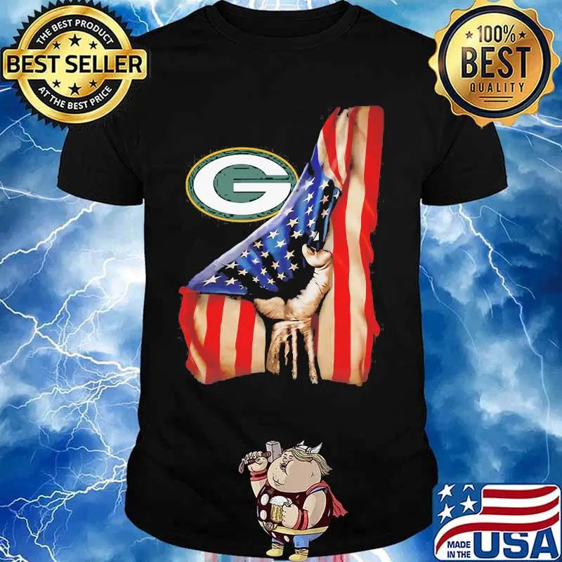 Green bay packers american flag independence day shirt