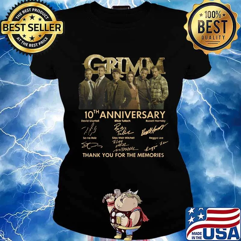 Grimm 10th anniversary thank you for the memories signatures s Ladies tee