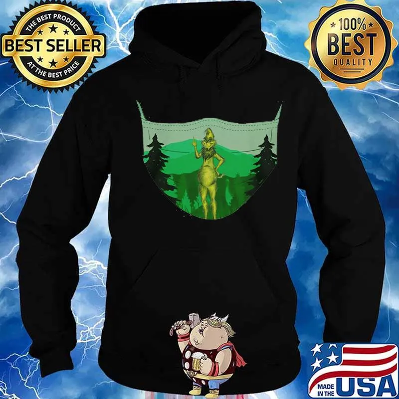 Grinch mask mountain covid-19 s Hoodie