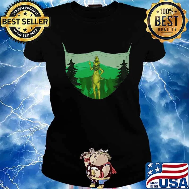 Grinch mask mountain covid-19 s Ladies tee