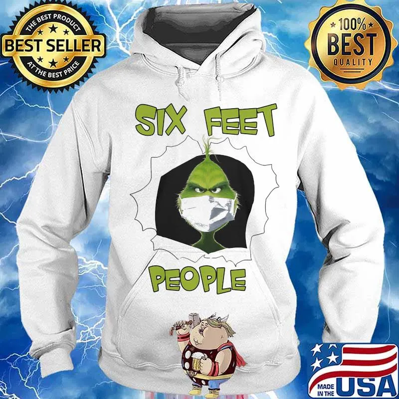 Grinch mask six feet people s Hoodie