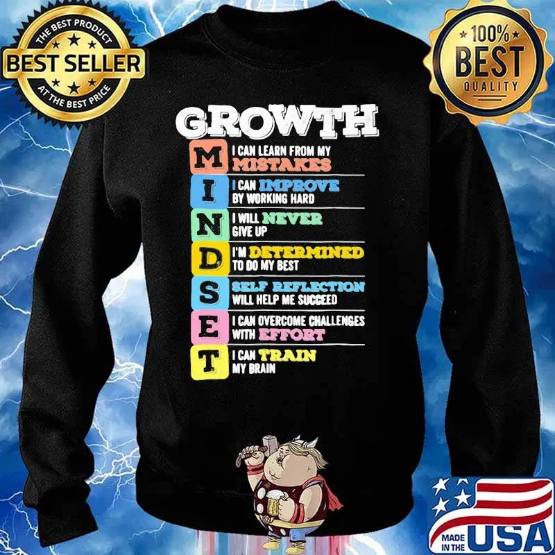 Growth mindset i can learn from my mistakes i can improve by working hard i will never give up s Sweater