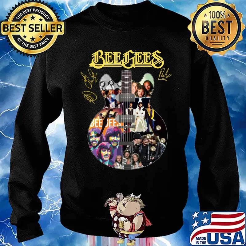 Guitar bee gees band members signatures s Sweater
