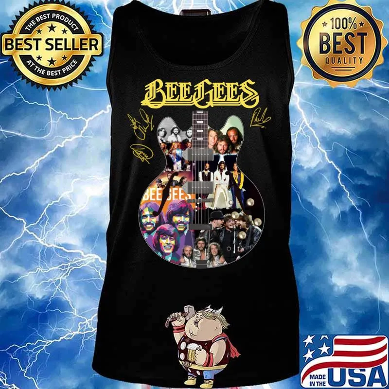 Guitar bee gees band members signatures s Tank top